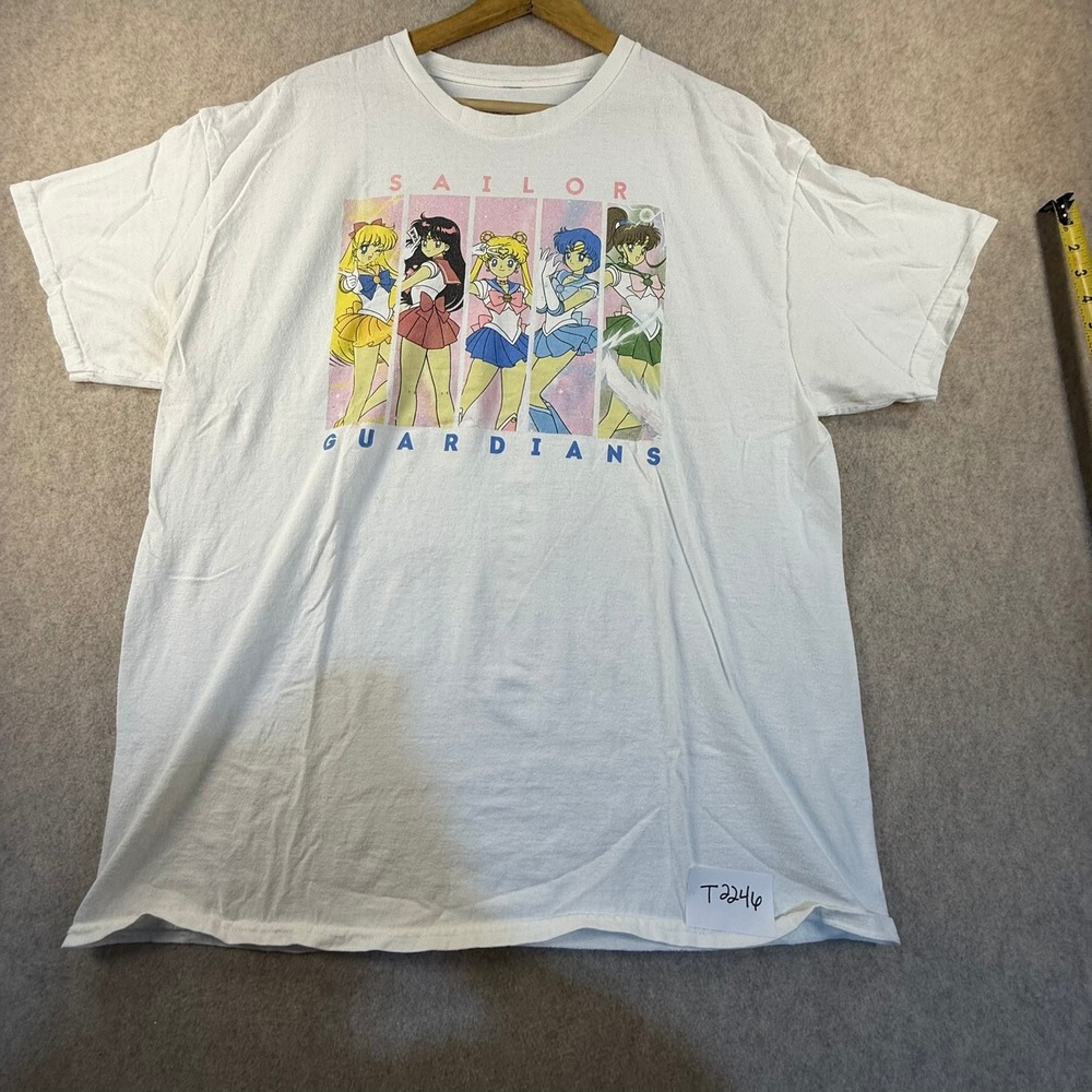 Sailor Moon Sailor Guardians Graphic T-Shirt White Large Anime Manga Crewneck